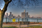 Looking at Detroit from the Civic Terrace, Windsor, Ontario, Canada. AS